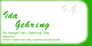 ida gehring business card